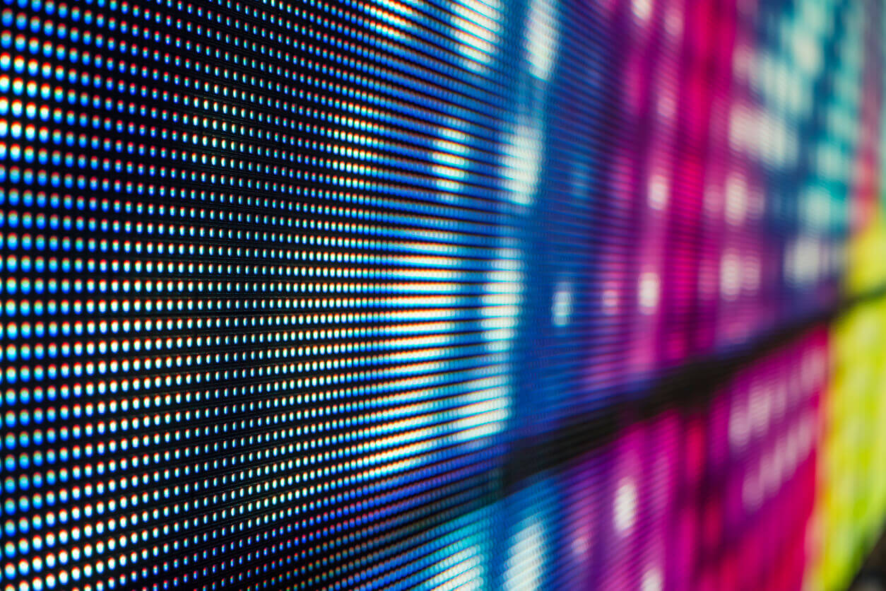 White dotted bright colored LED smd screen - close up background