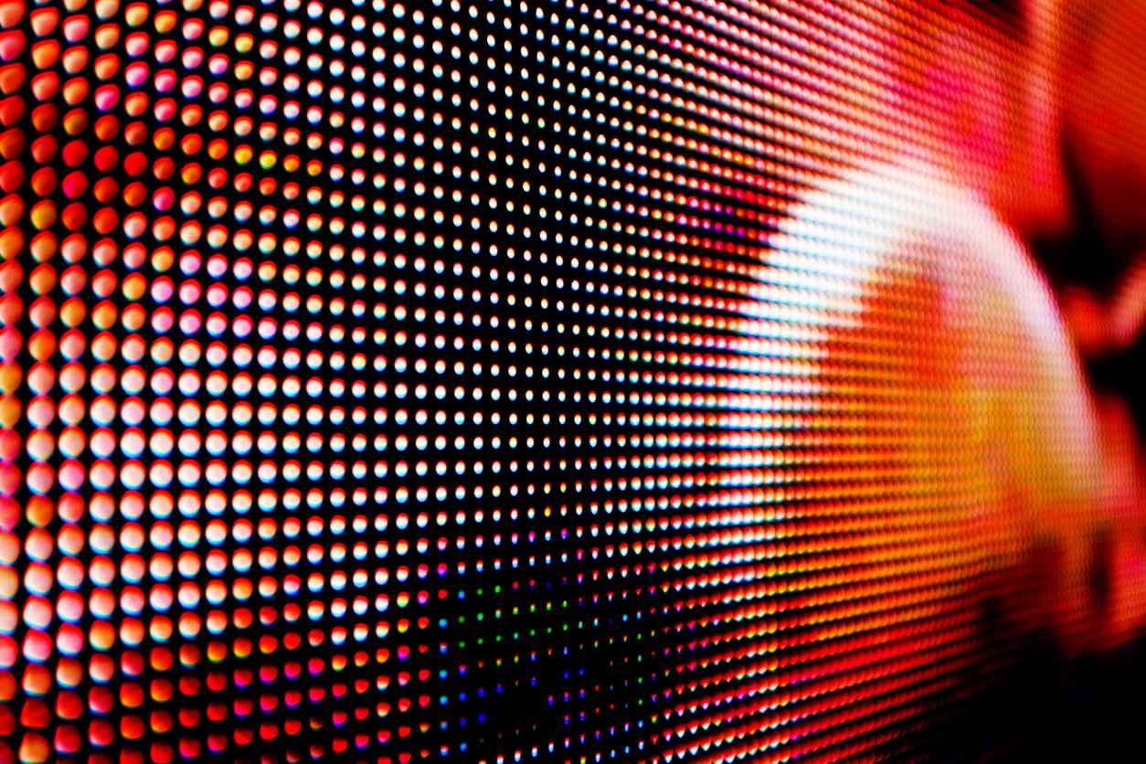 Abstract close-up view of a modern electronic billboard.