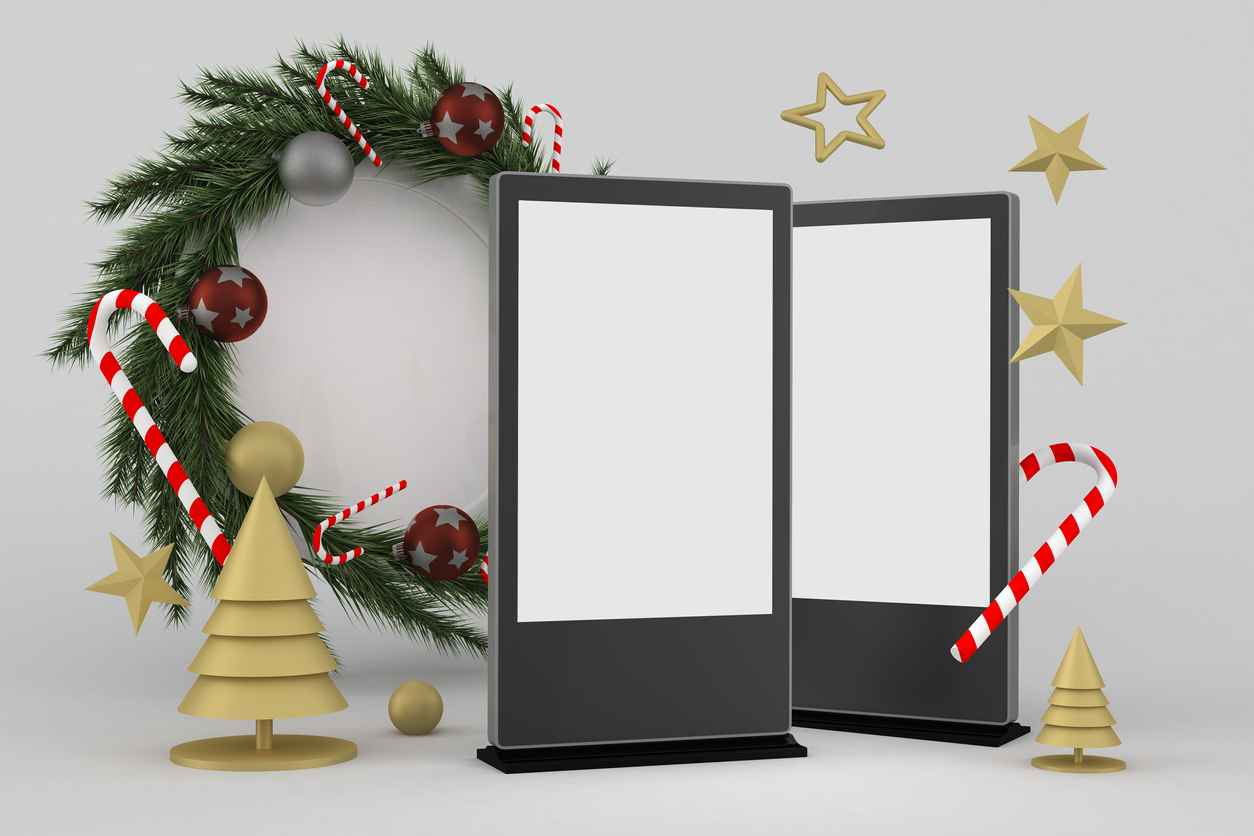 Christmas Digital Signage With White Background